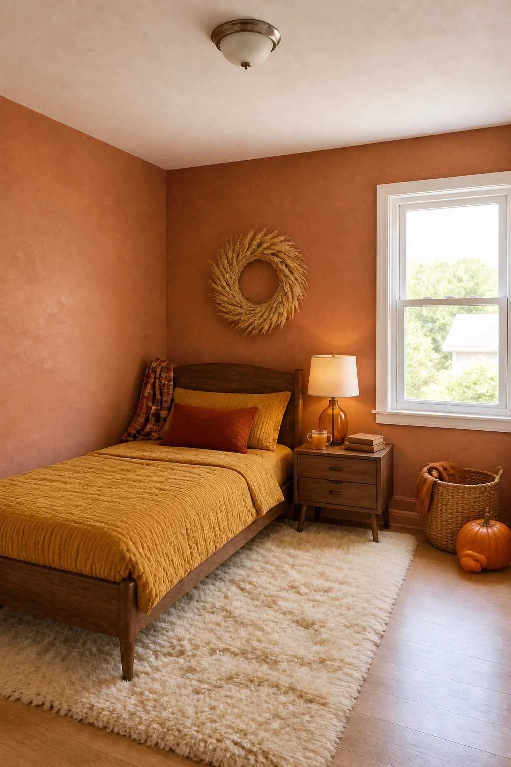 The same room styled as Autumn Harvest