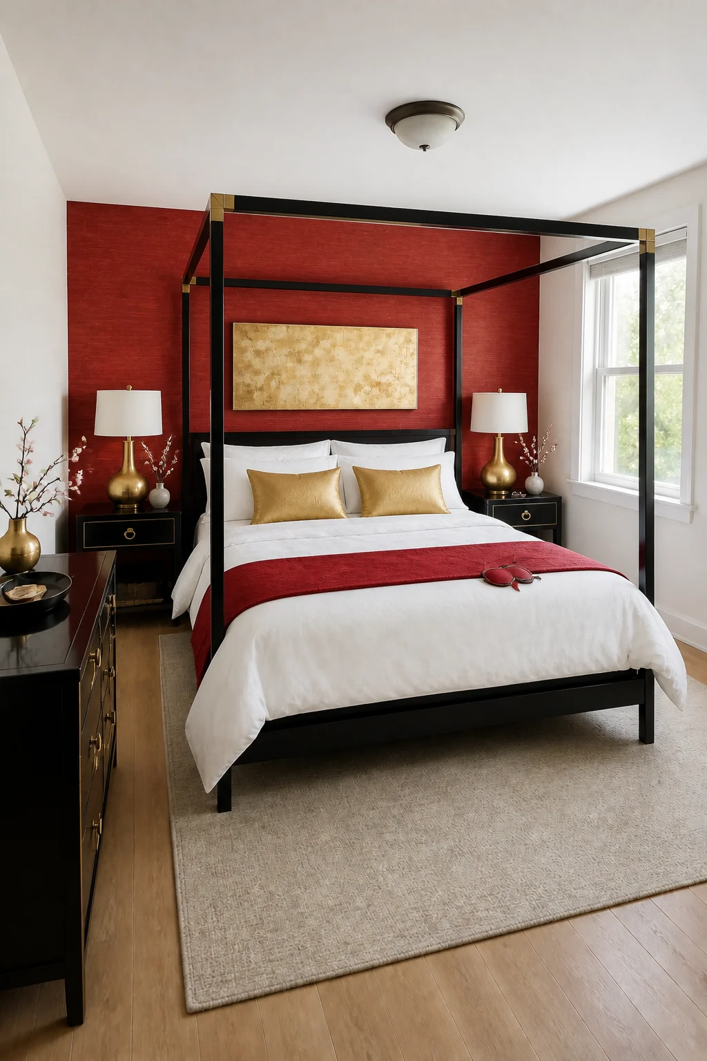 The same room styled as Lunar New Year Chic