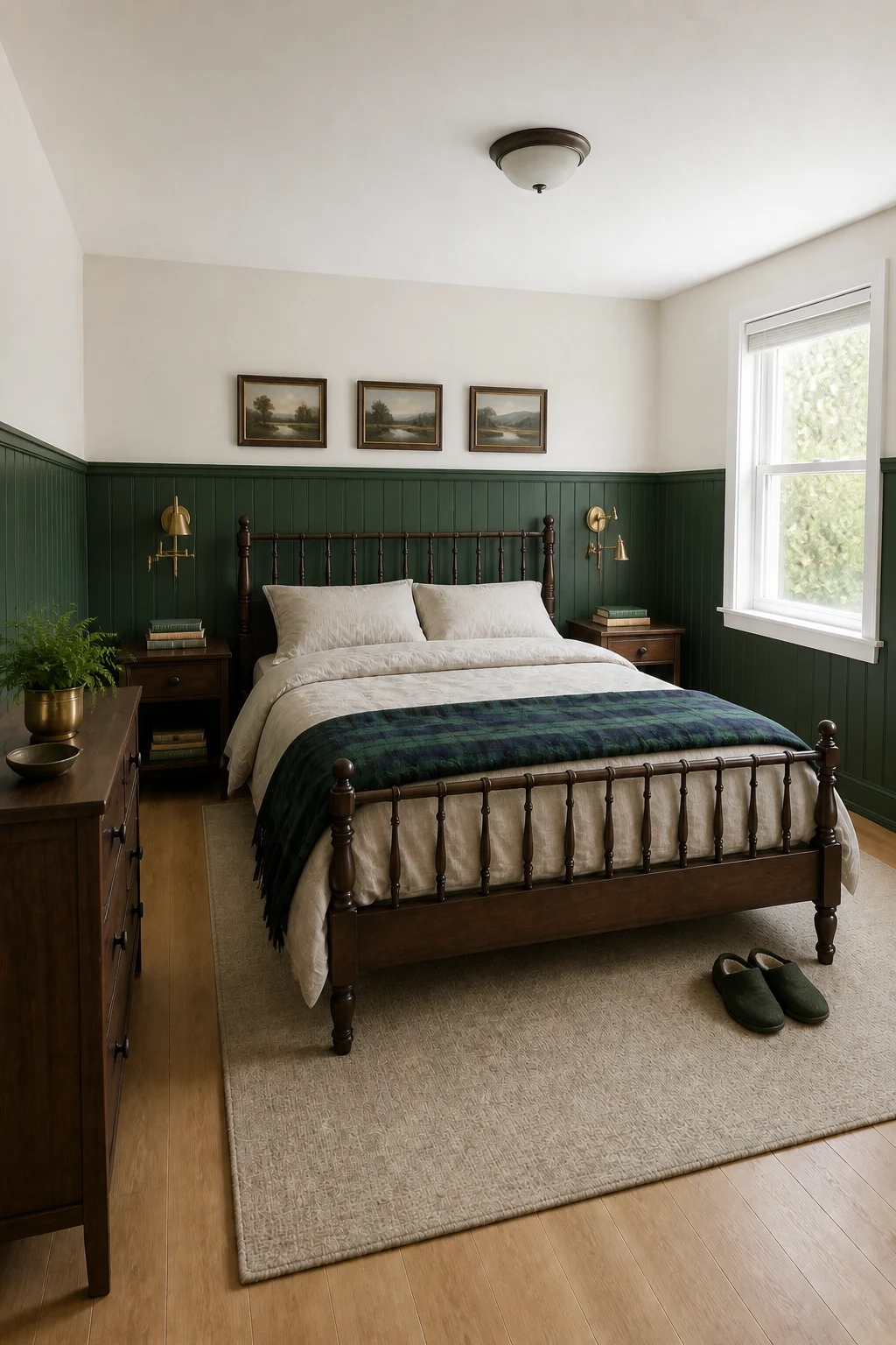 The same room styled as Heritage Manor