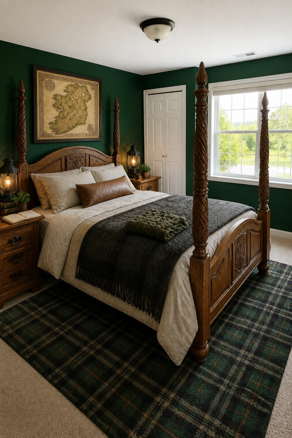 The same room styled as St. Patrick's Day