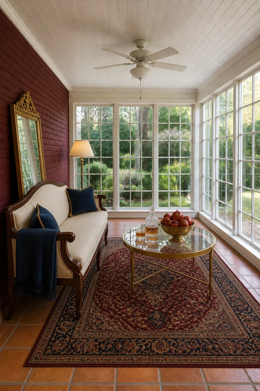 The same room styled as Thanksgiving Lounge