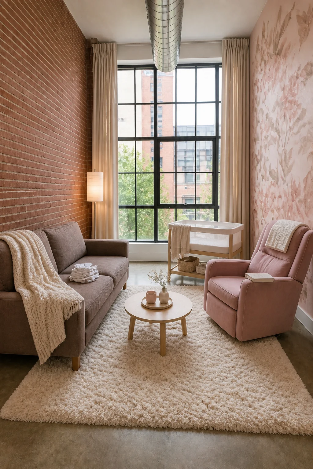 The same room styled as Expecting Parents Nest