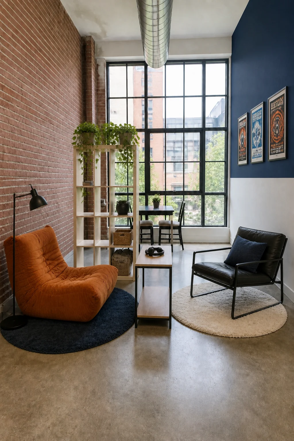 The same room styled as Roommate Split Space