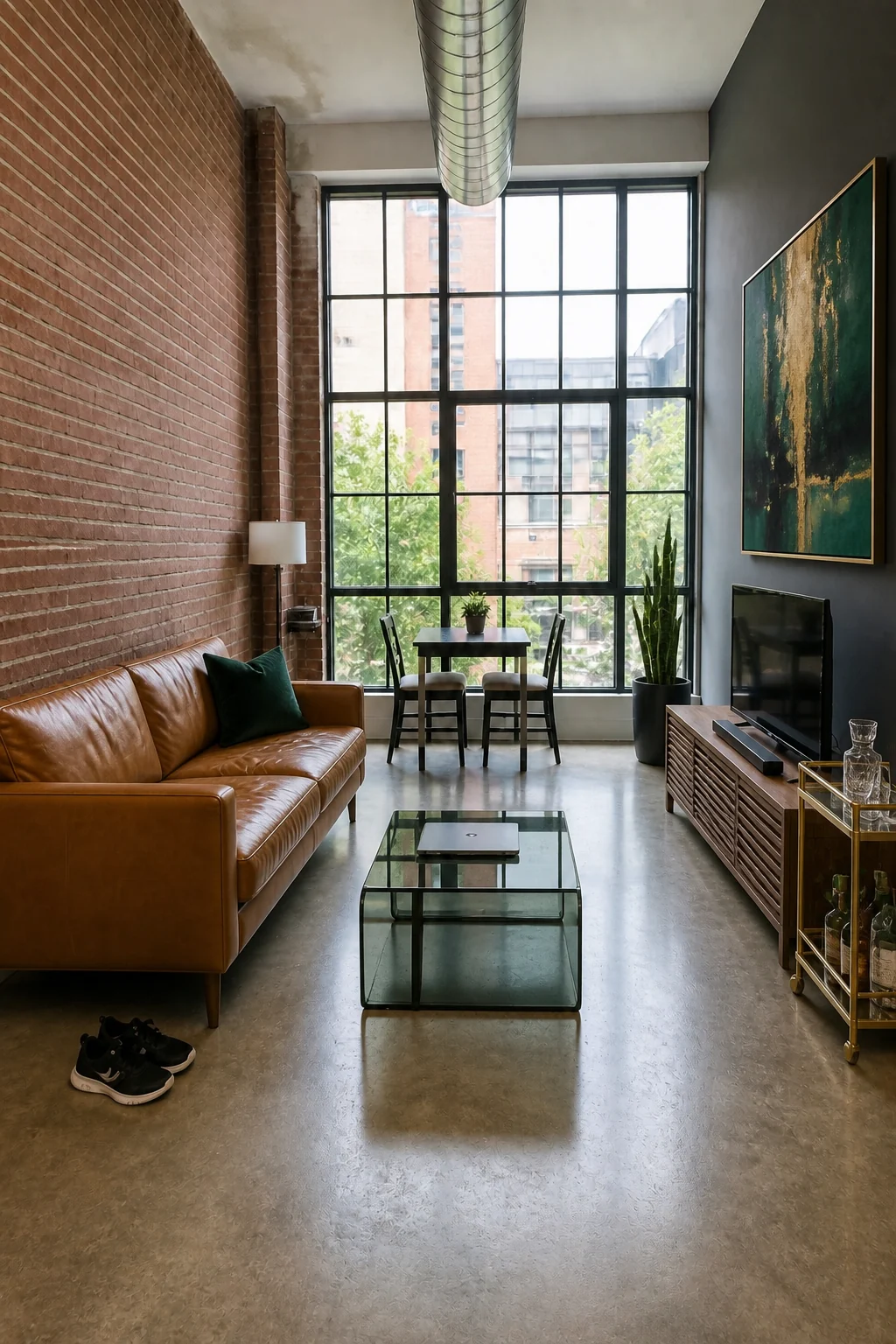 The same room styled as Young Professional Pad