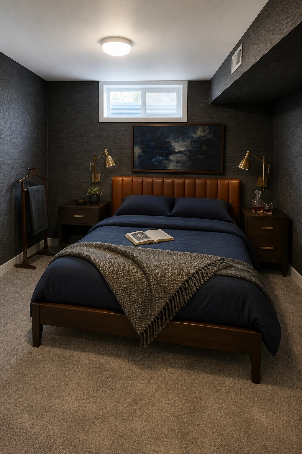 The same room styled as Executive Mad Men