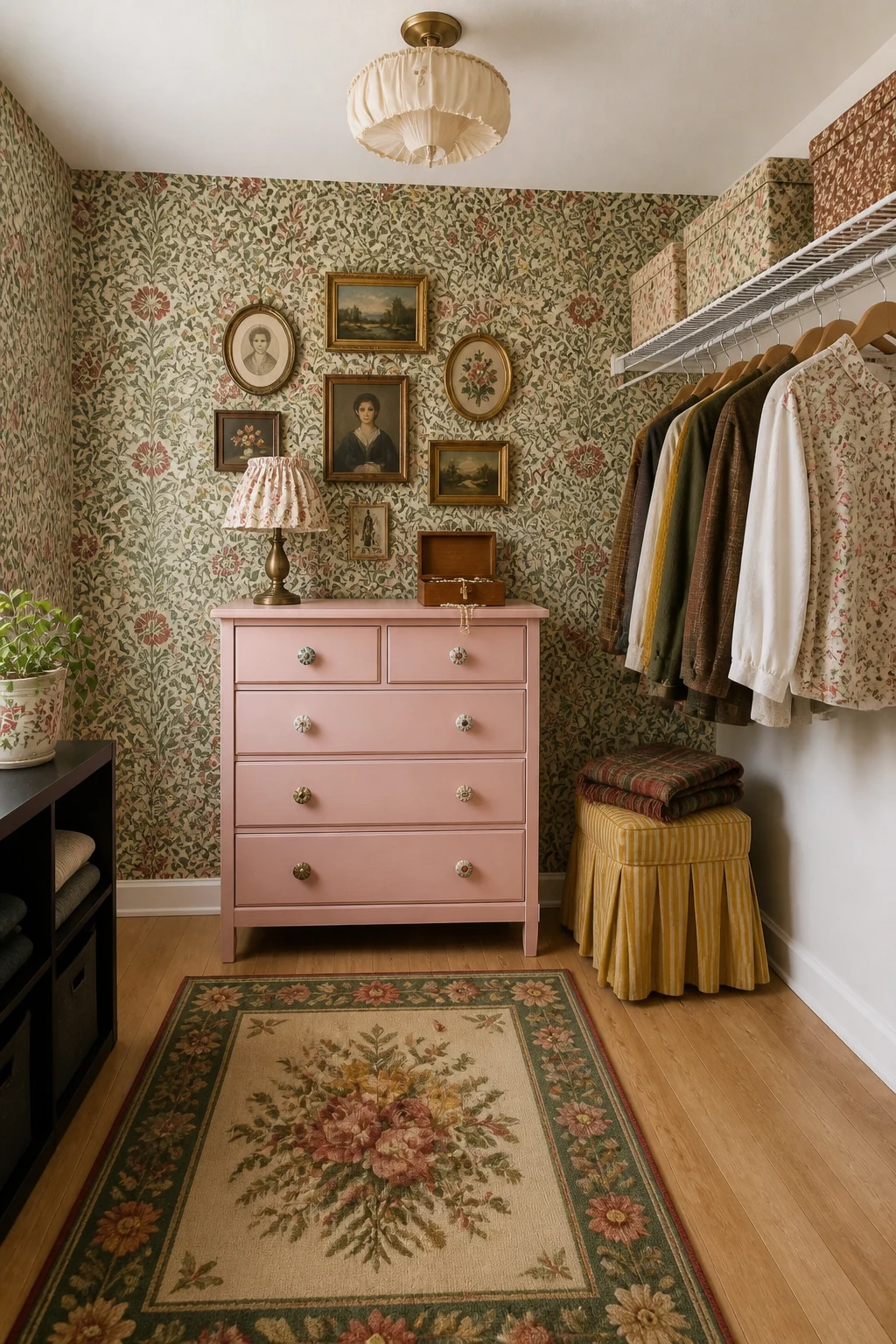 The same room styled as English Eccentric