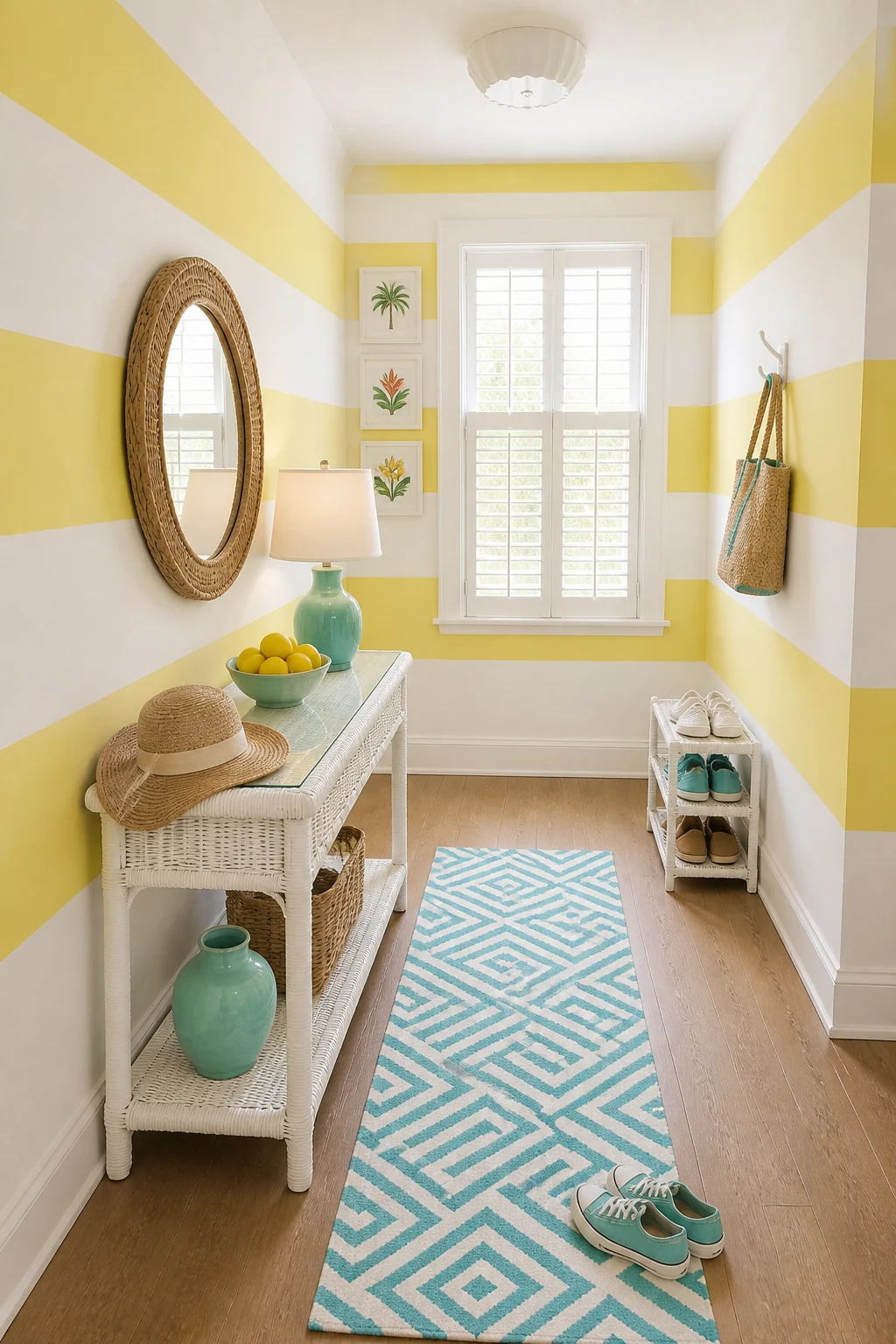 The same room styled as Bermuda Brights