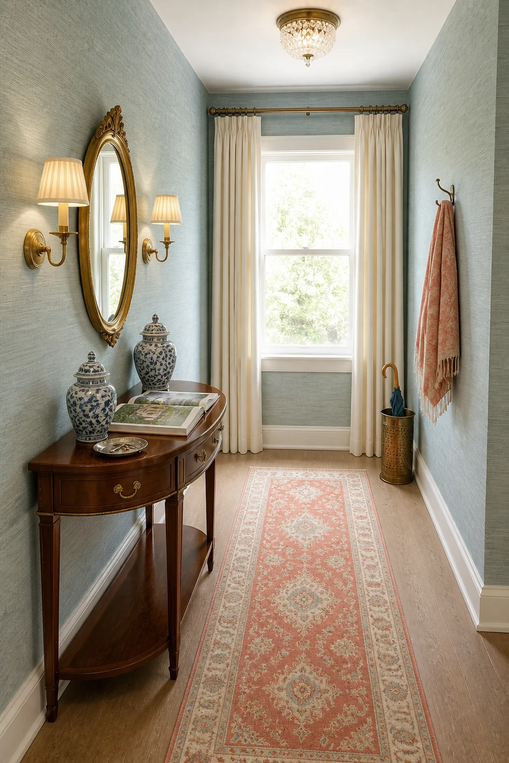 The same room styled as Charleston Traditional