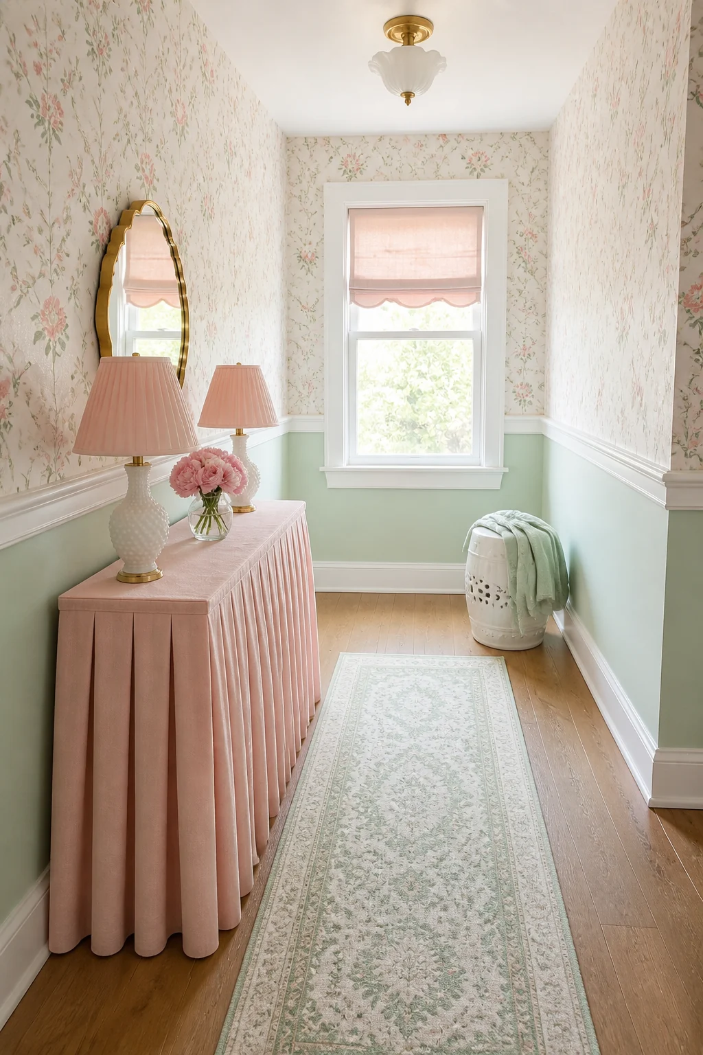 The same room styled as Gulf Coast Pastel