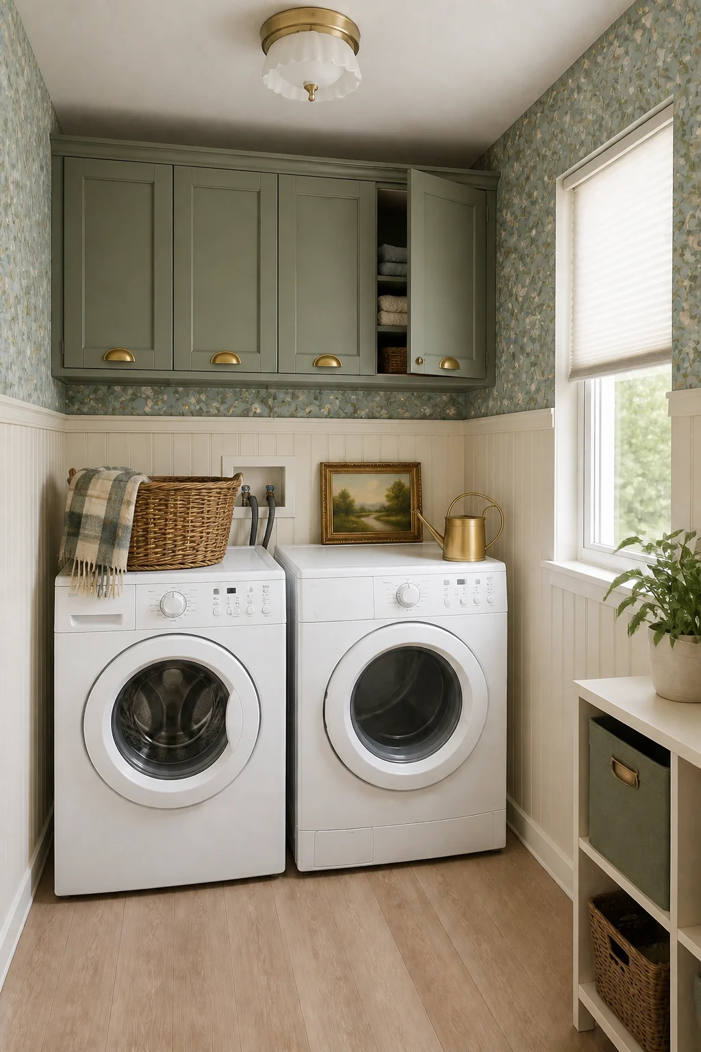 The same room styled as Classic English Cottage