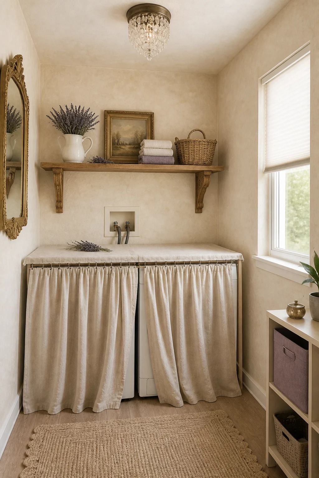 The same room styled as French Provincial Cottage