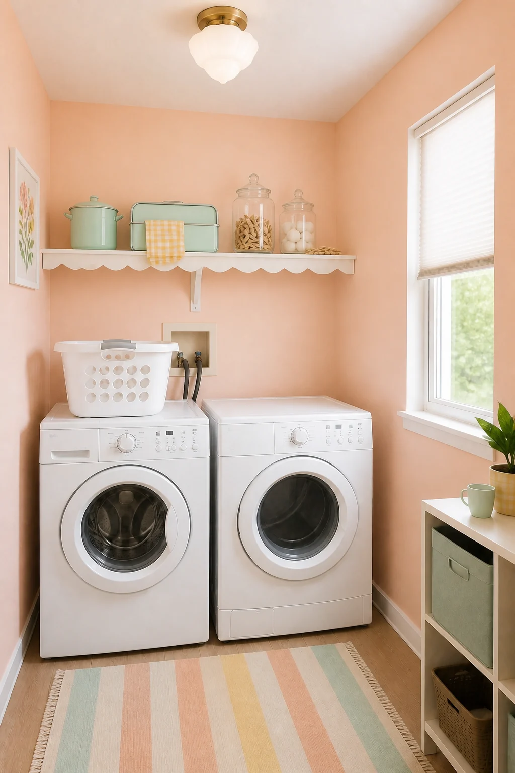 The same room styled as Vintage Pastel Cottage