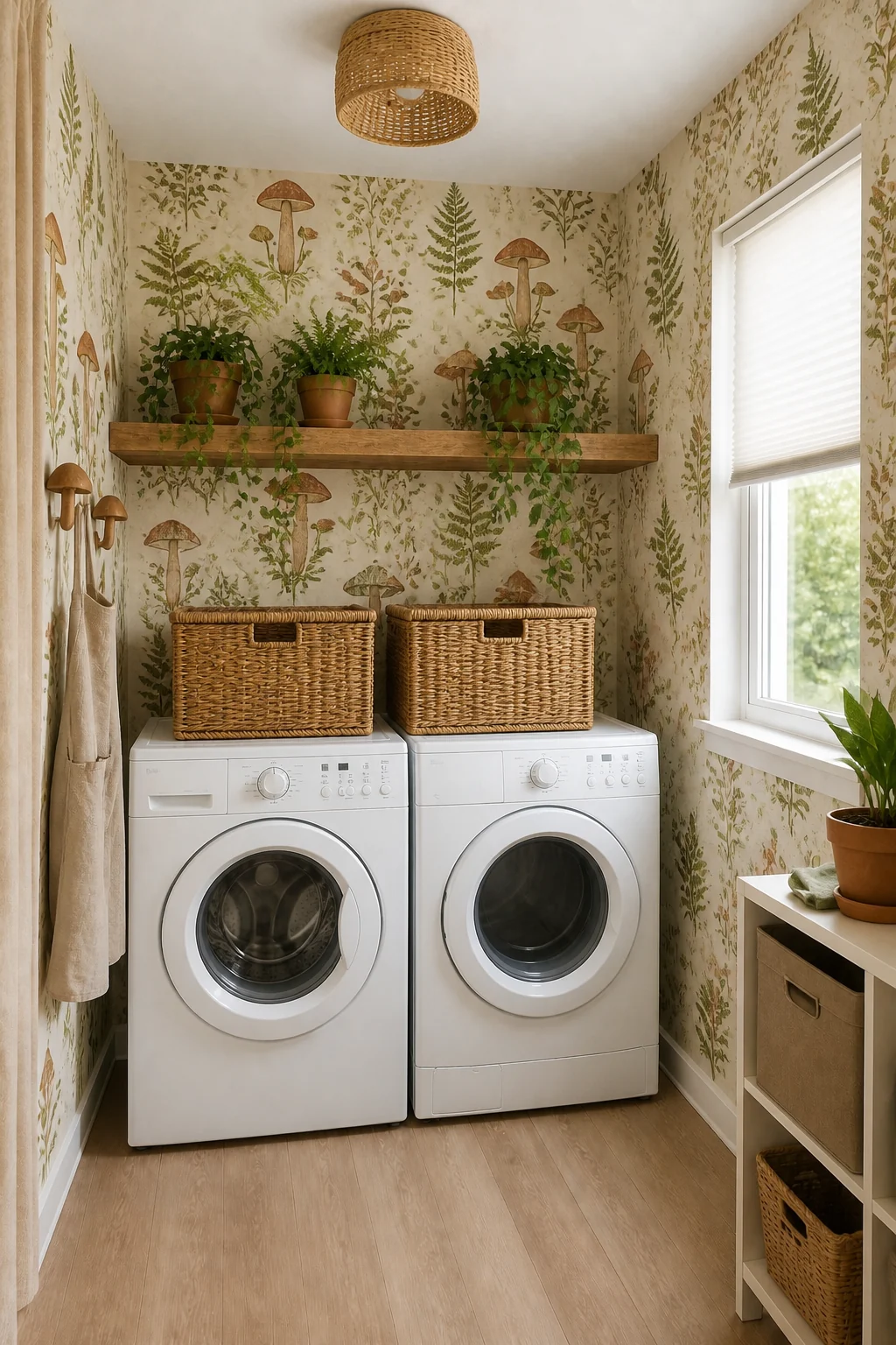 The same room styled as Whimsical Woodland Cottage