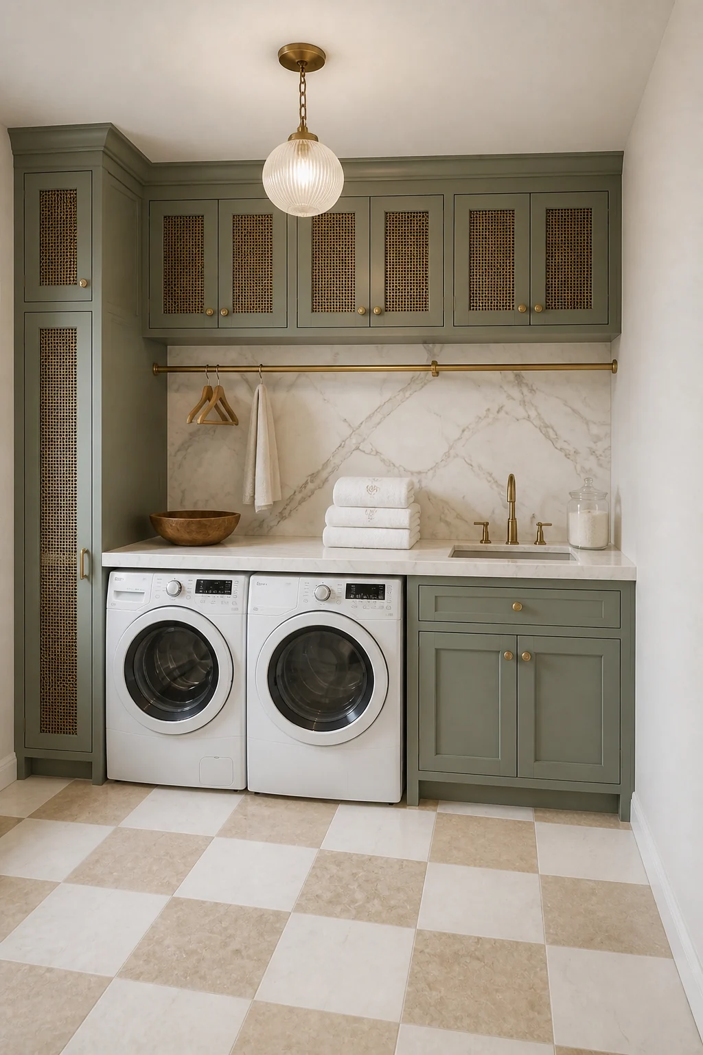 The same room styled as The $18,000 Luxury Utility