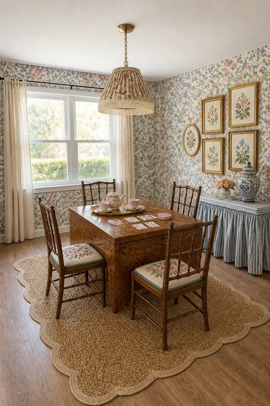 The same room styled as Grandmillennial