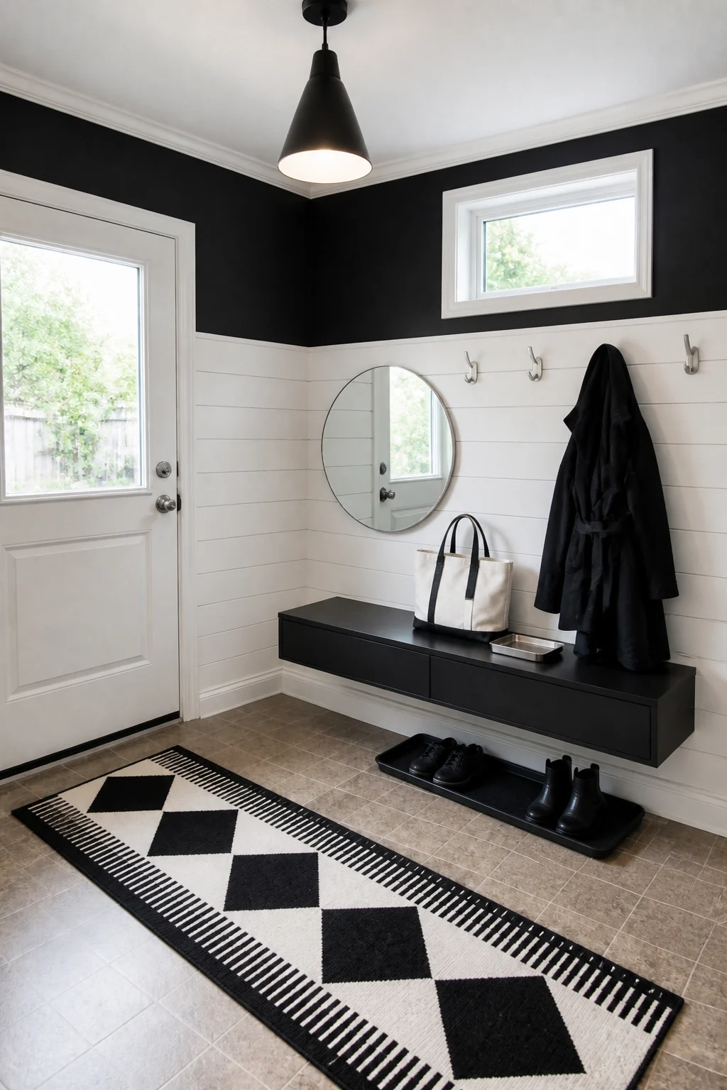 The same room styled as High-Contrast