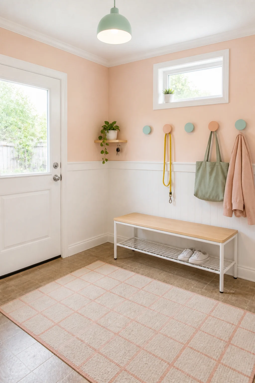 The same room styled as Pastel Scandi