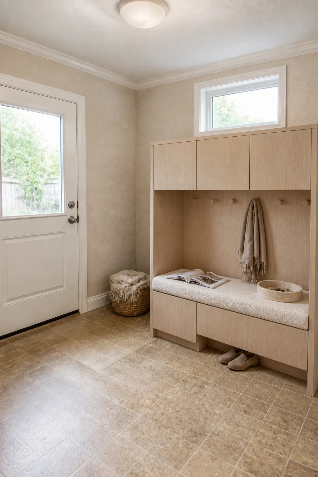 The same room styled as Soft Minimalist