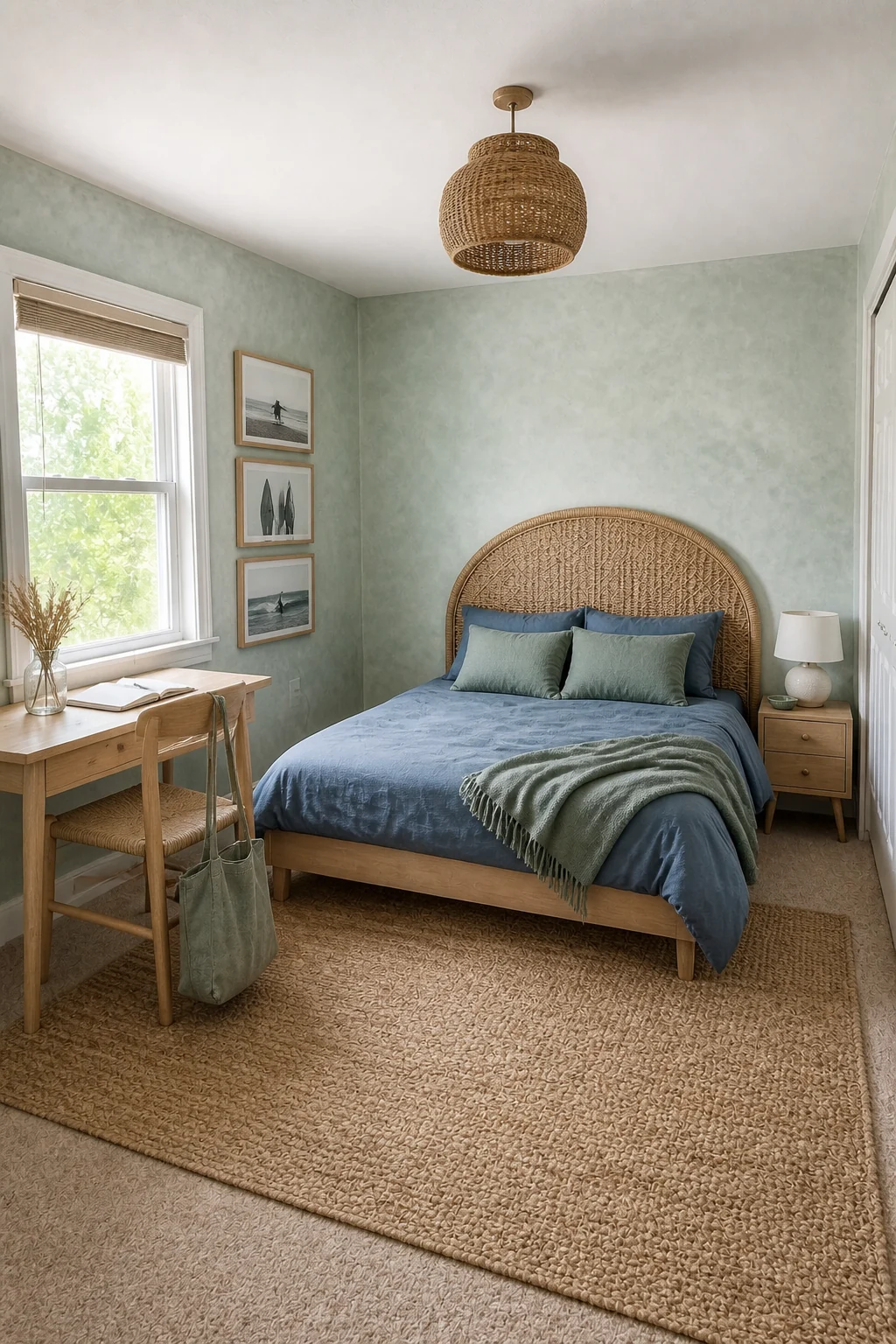 The same room styled as Sun-Faded Surf
