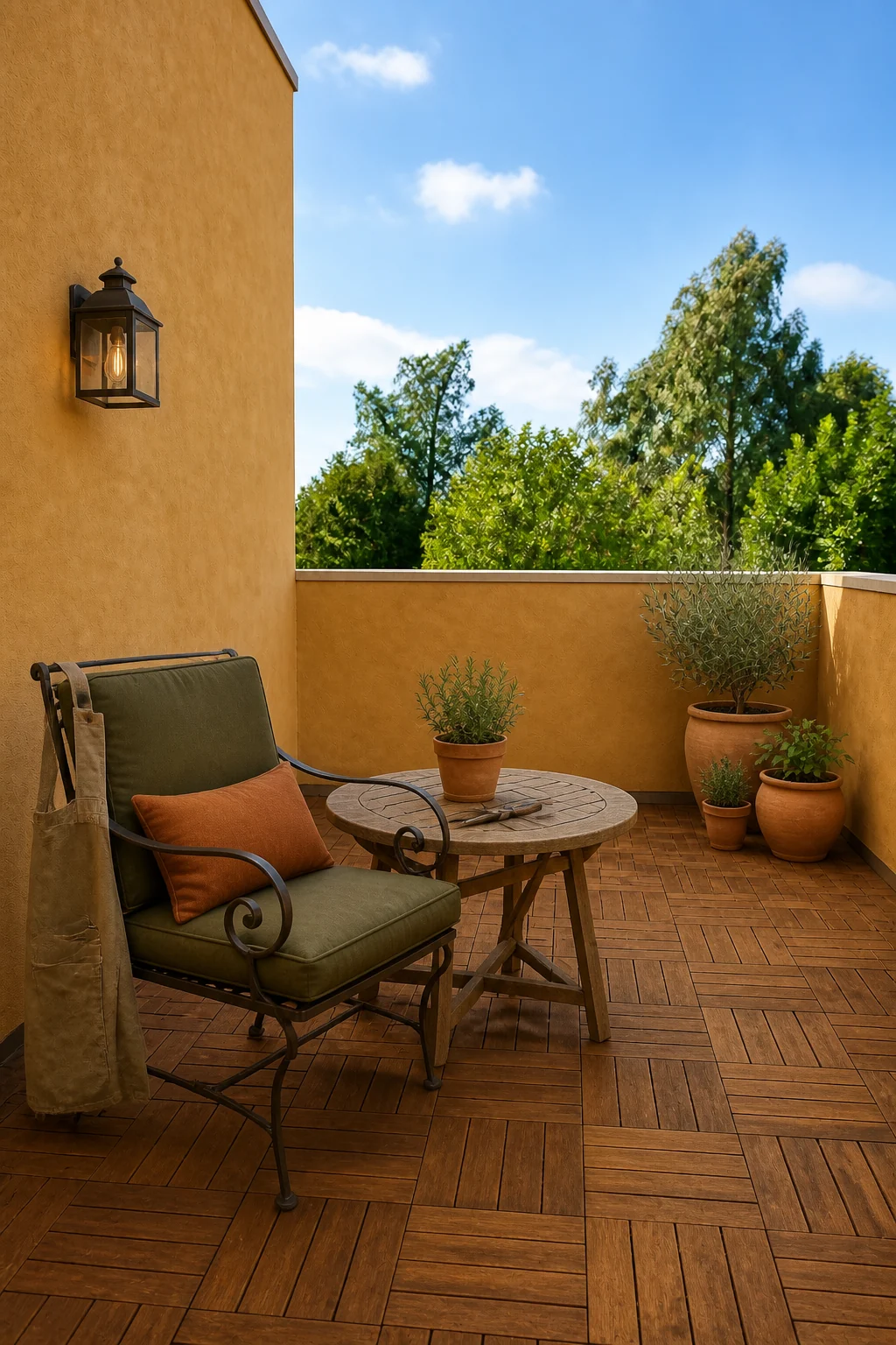 The same room styled as Tuscan Rustic