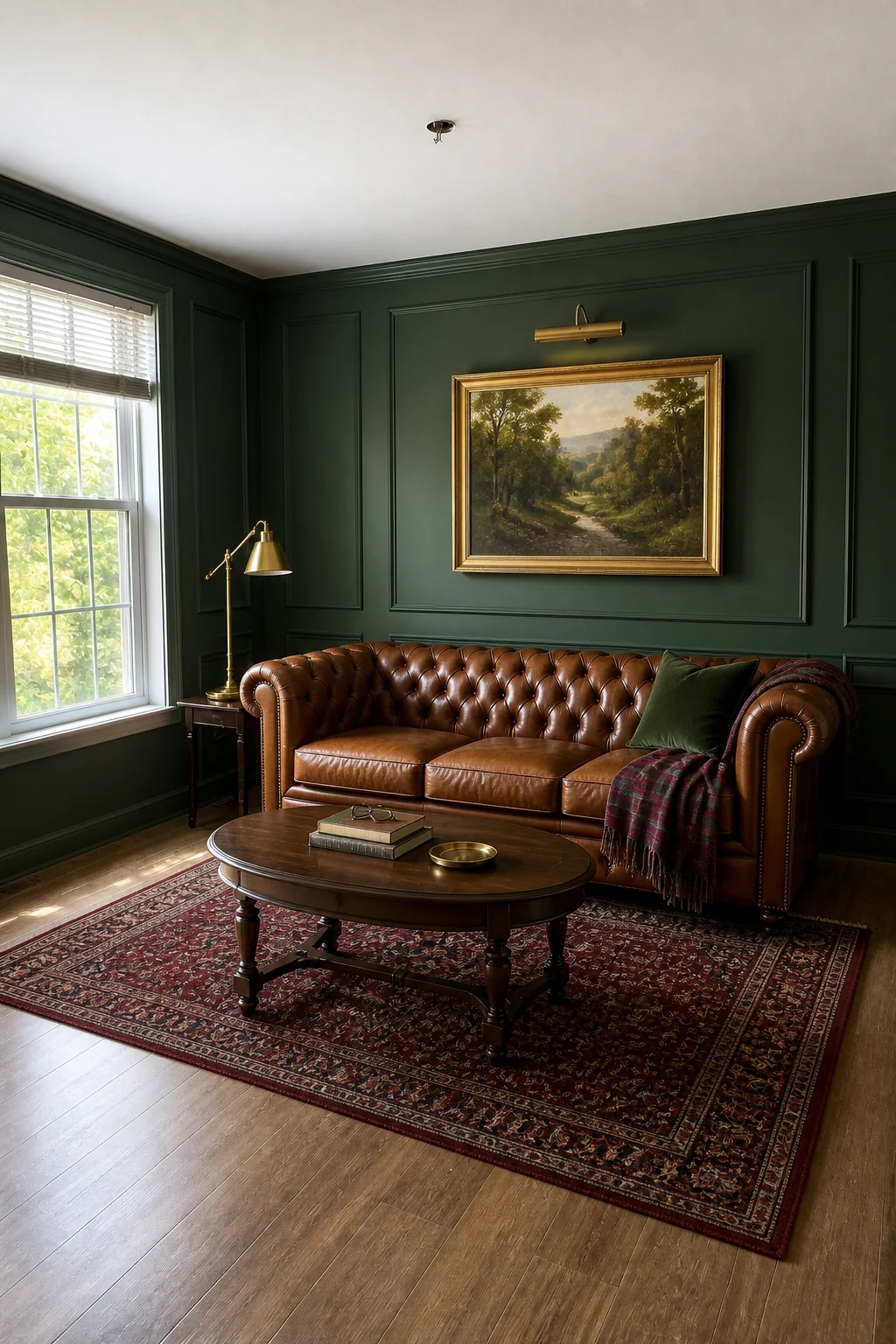 The same room styled as Moody Forest