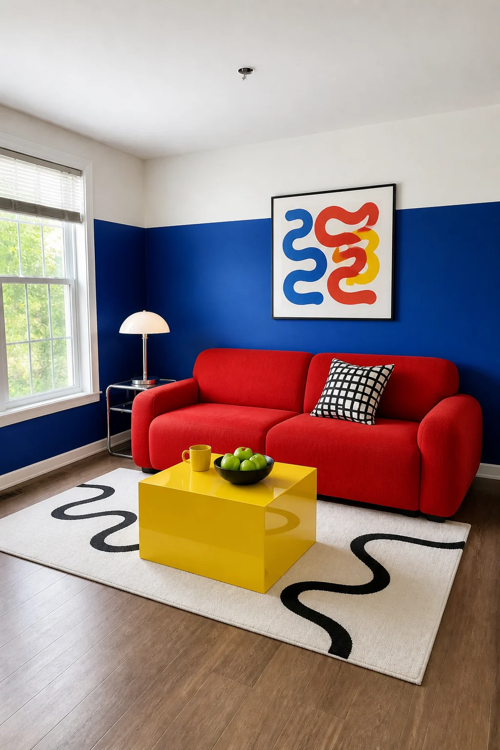 The same room styled as Postmodern Pop