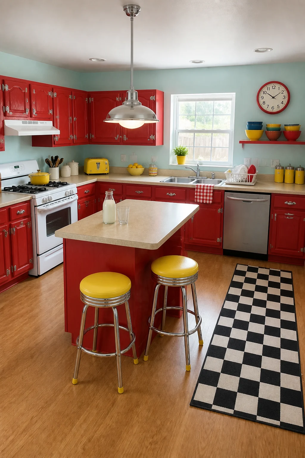 The same room styled as Retro Primary