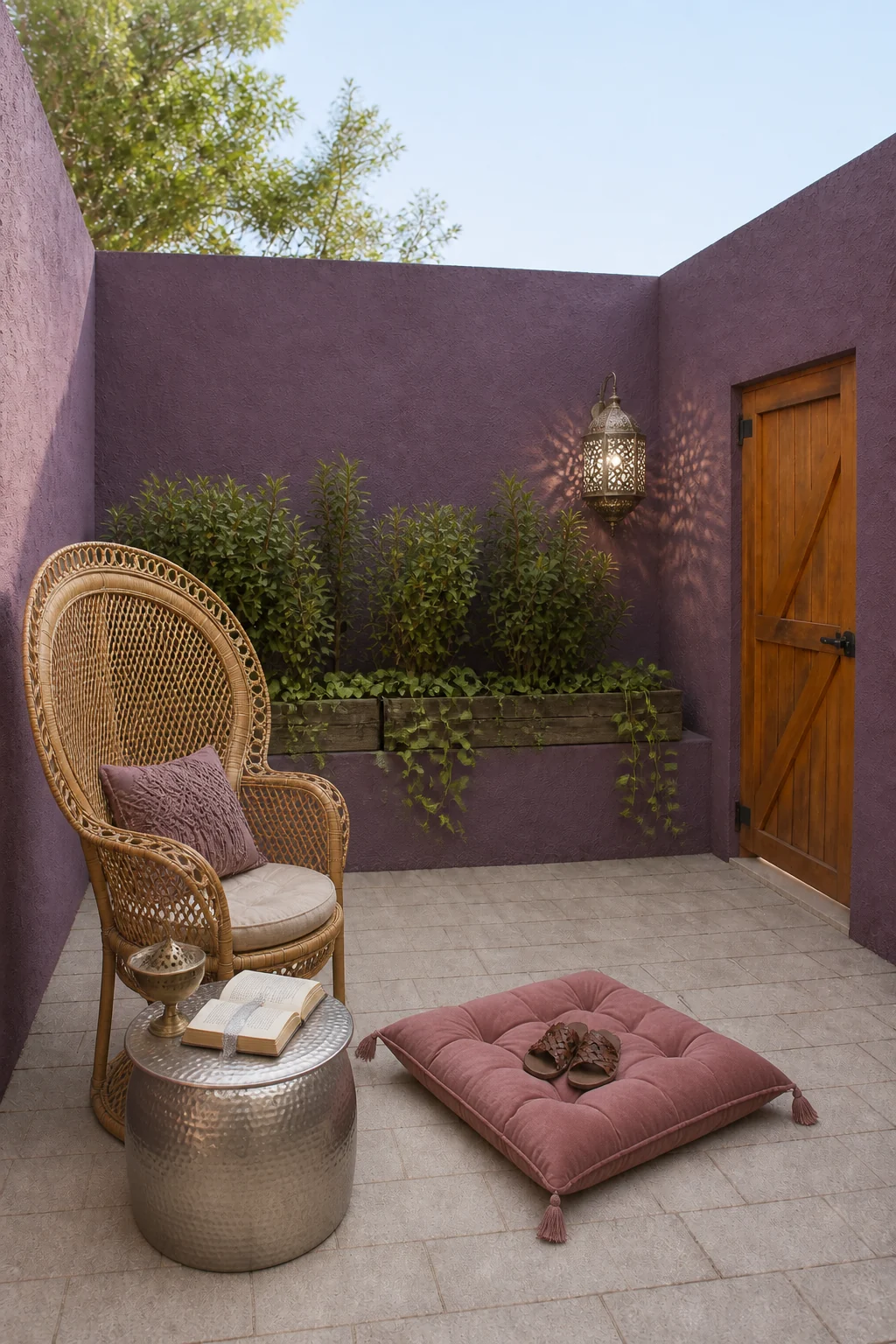 The same room styled as Amethyst Boho