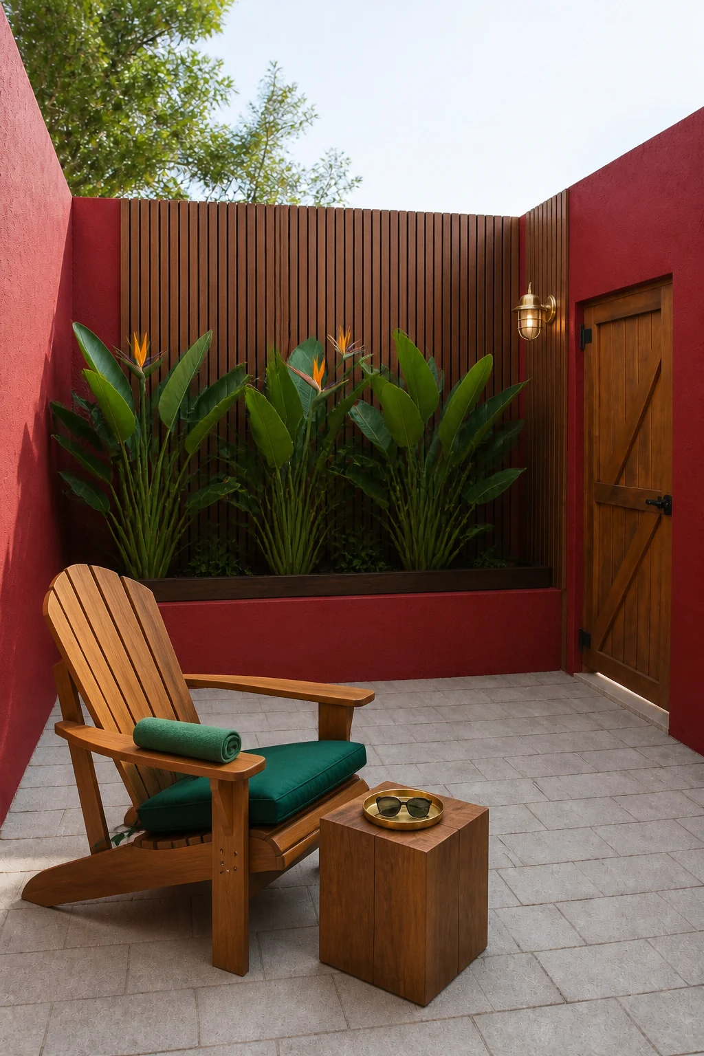 The same room styled as Ruby Tropical