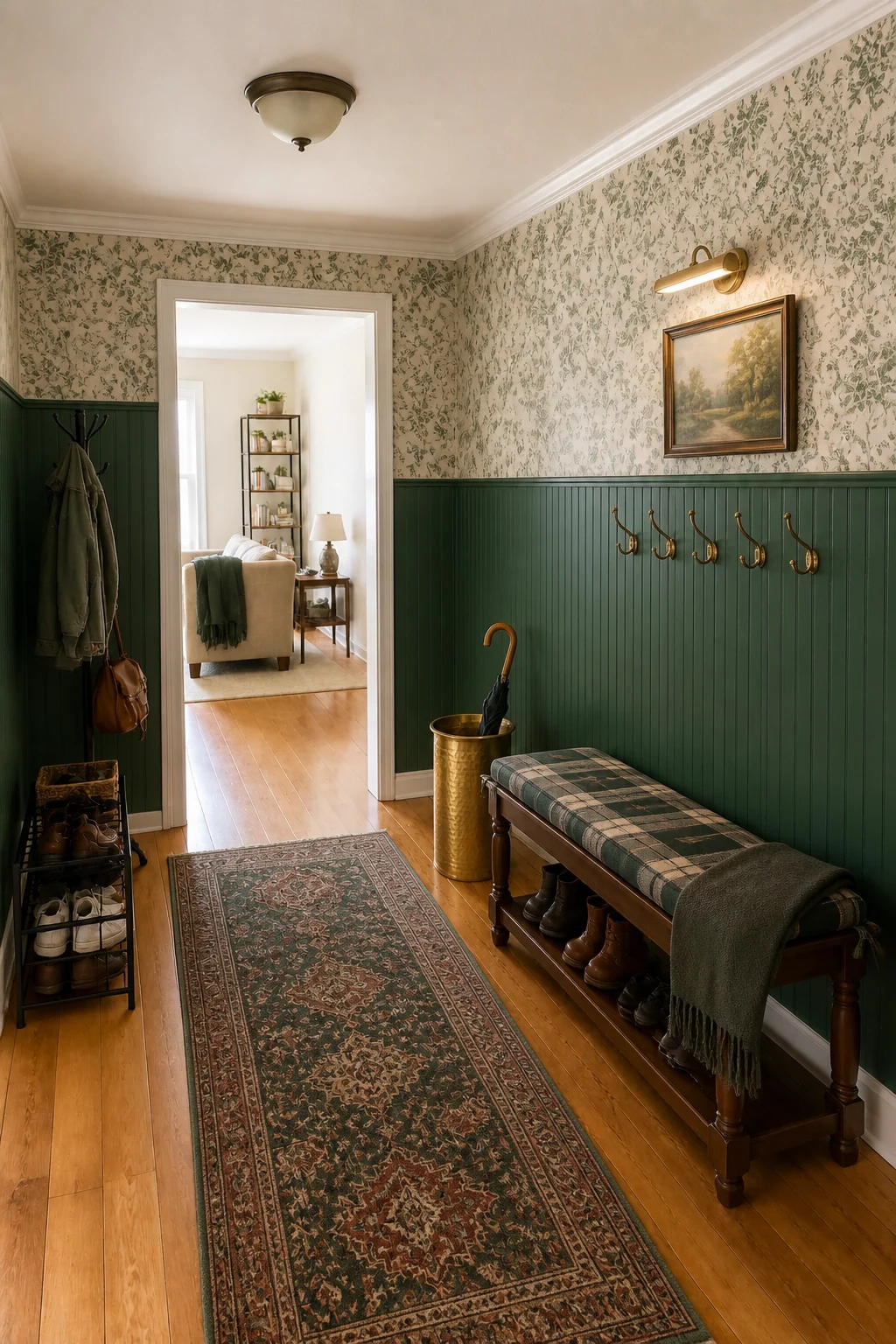 The same room styled as Emerald English Cottage