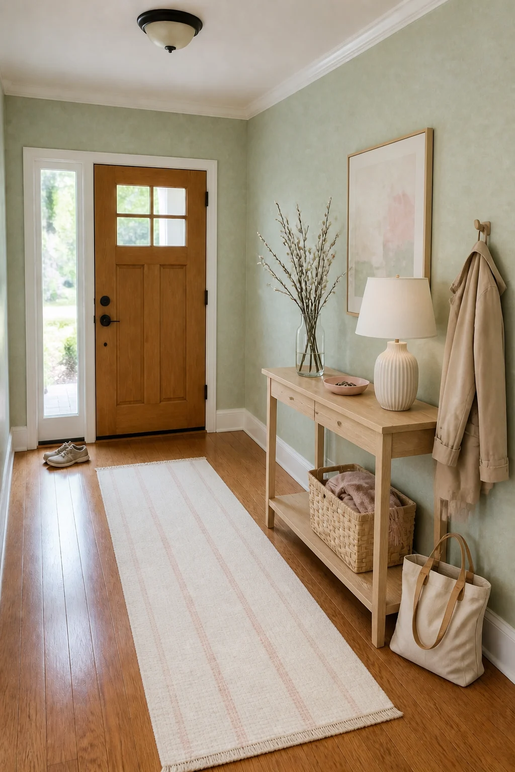 The same room styled as Early Spring Sage