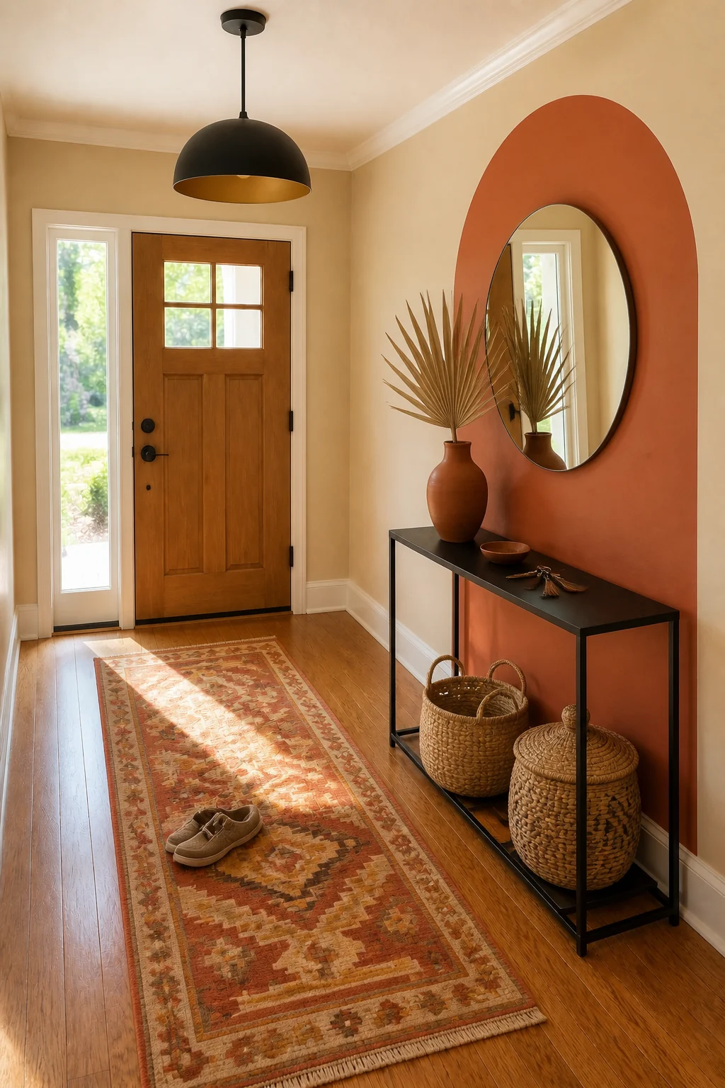The same room styled as Summer Terracotta