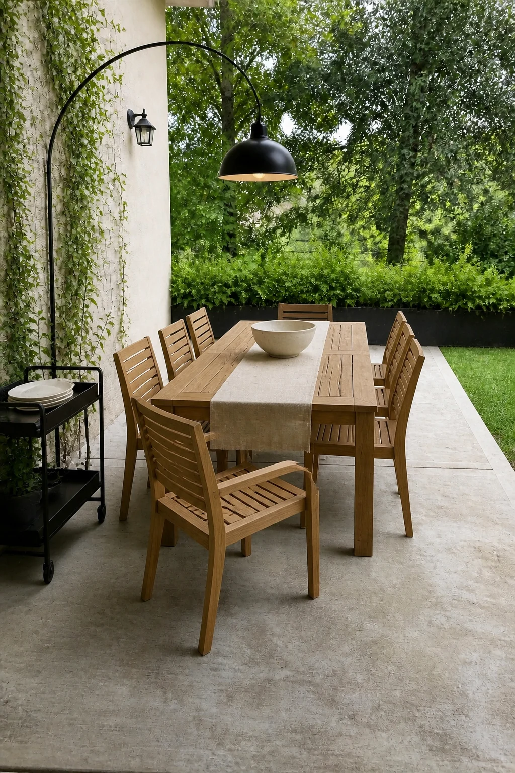 The same room styled as The Dining Destination