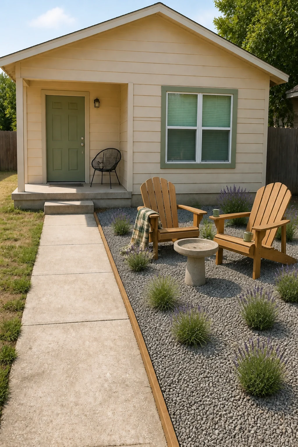 The same room styled as $1,200 Gravel & Seating