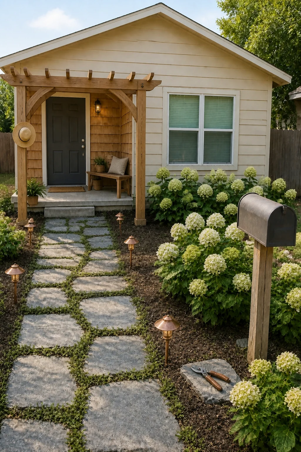 The same room styled as $8,500 Stone & Arbor