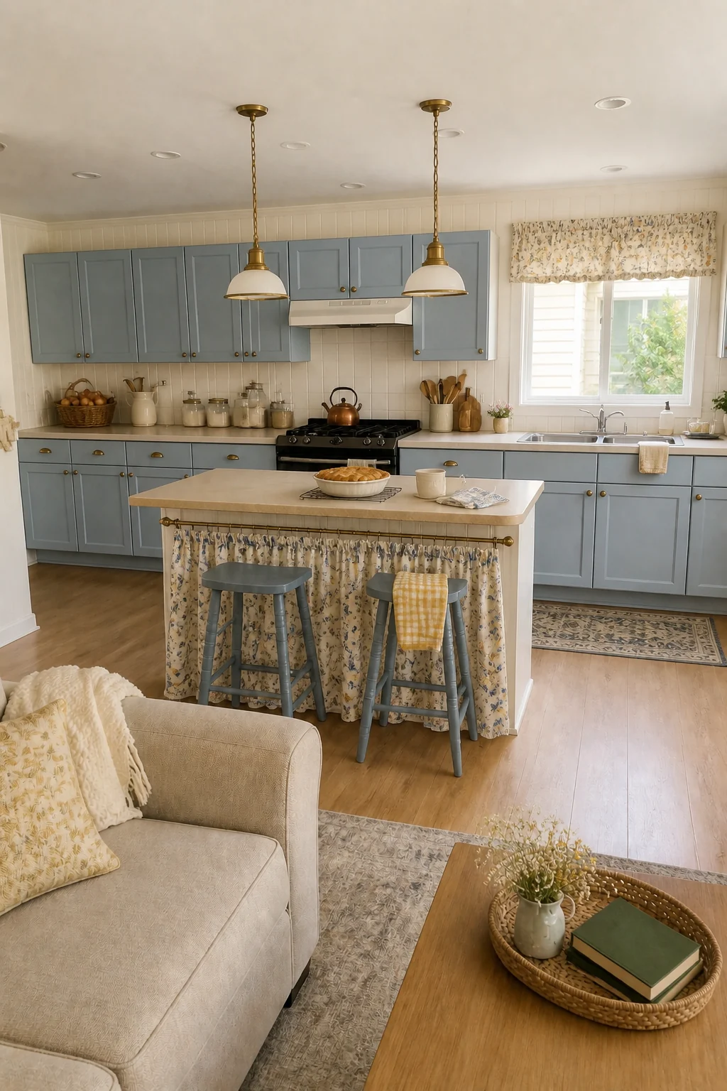 The same room styled as DIY Cottagecore Upcycled