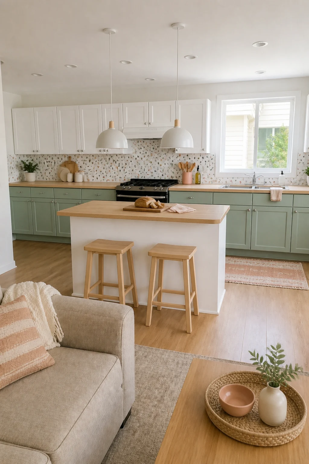 The same room styled as DIY Painted Scandi