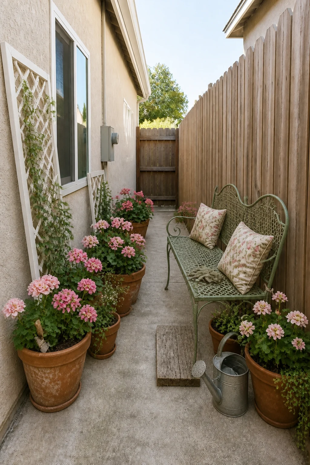 The same room styled as Cottage Garden