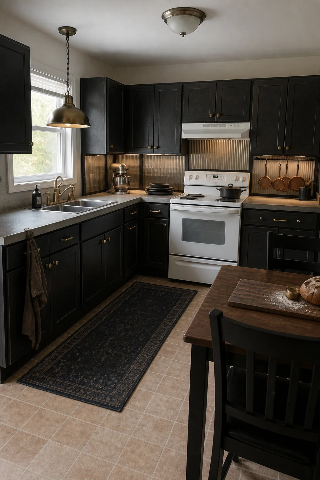 The same room styled as Luxury Industrial
