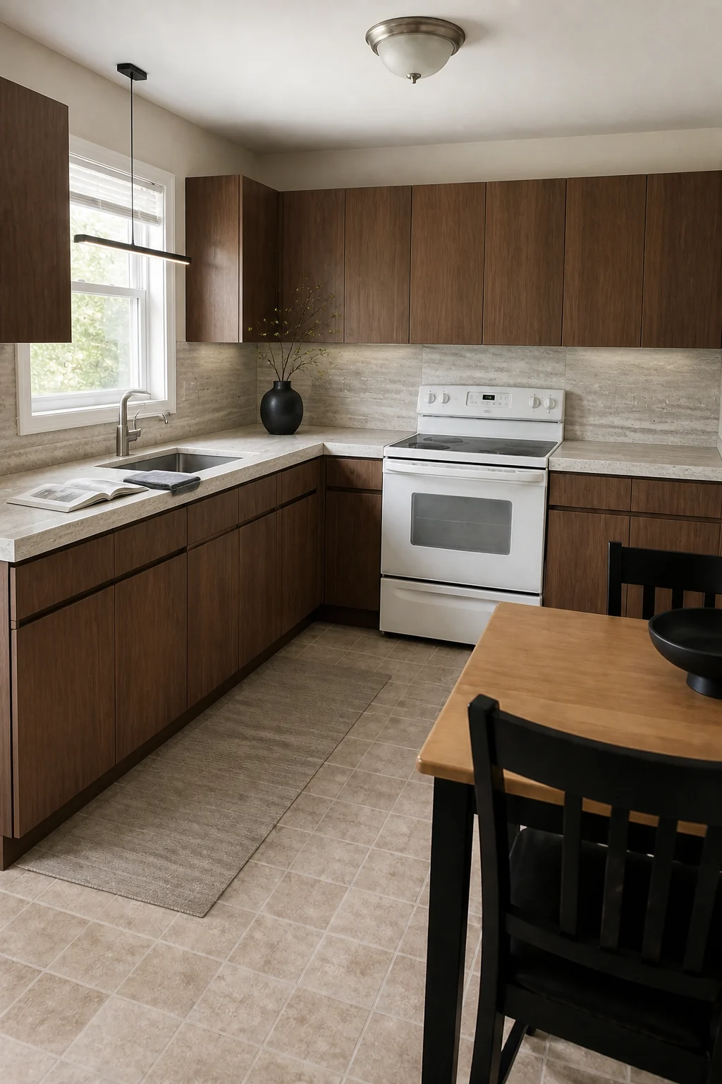 The same room styled as Luxury Minimalist