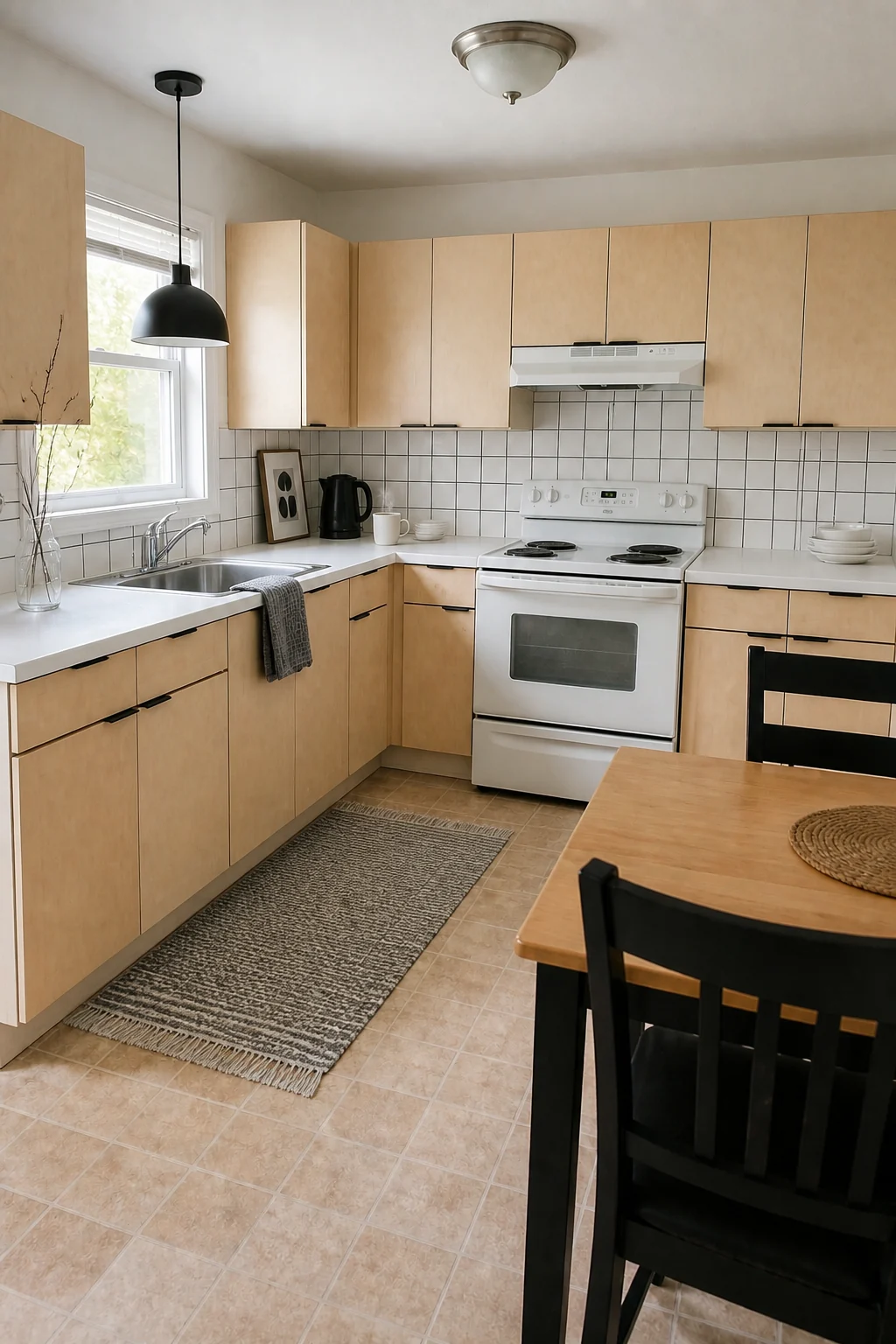 The same room styled as Budget Scandi