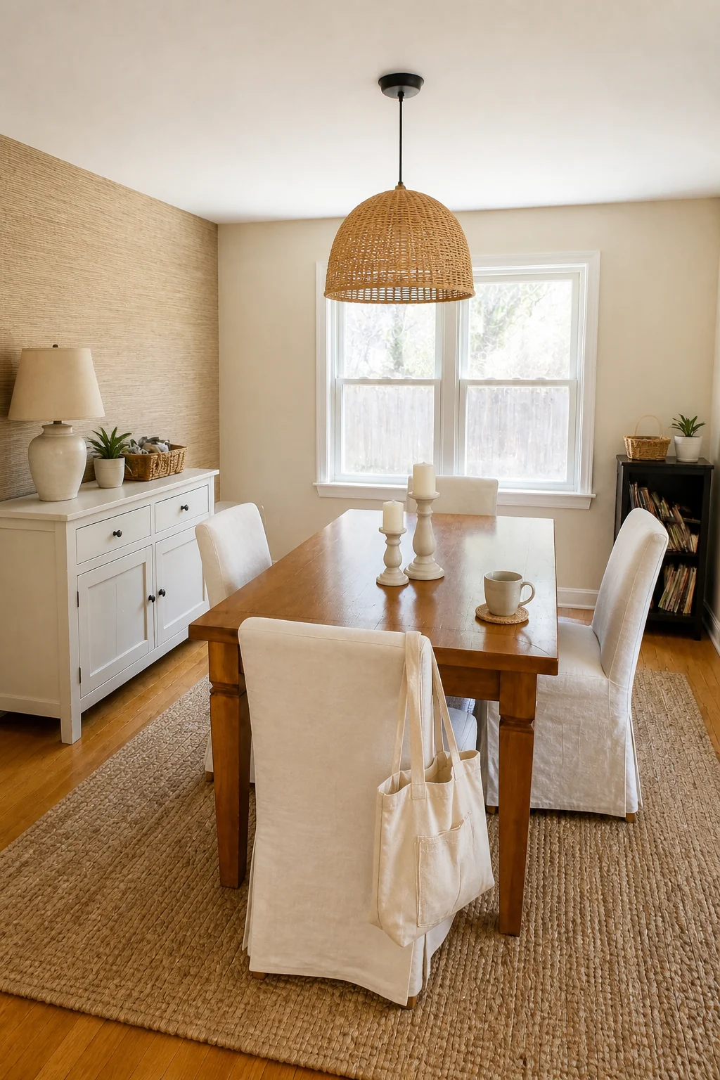 The same room styled as Affordable Textile Update