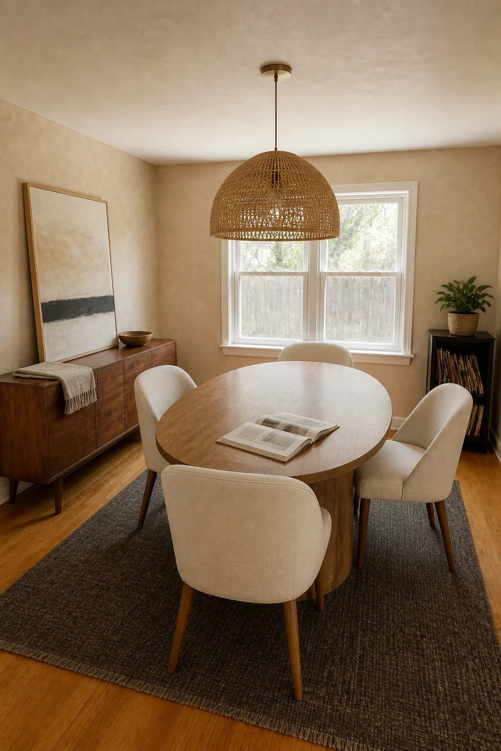 The same room styled as Curated Retail Organic