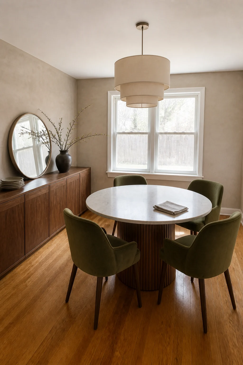 The same room styled as Custom Built-In Storage