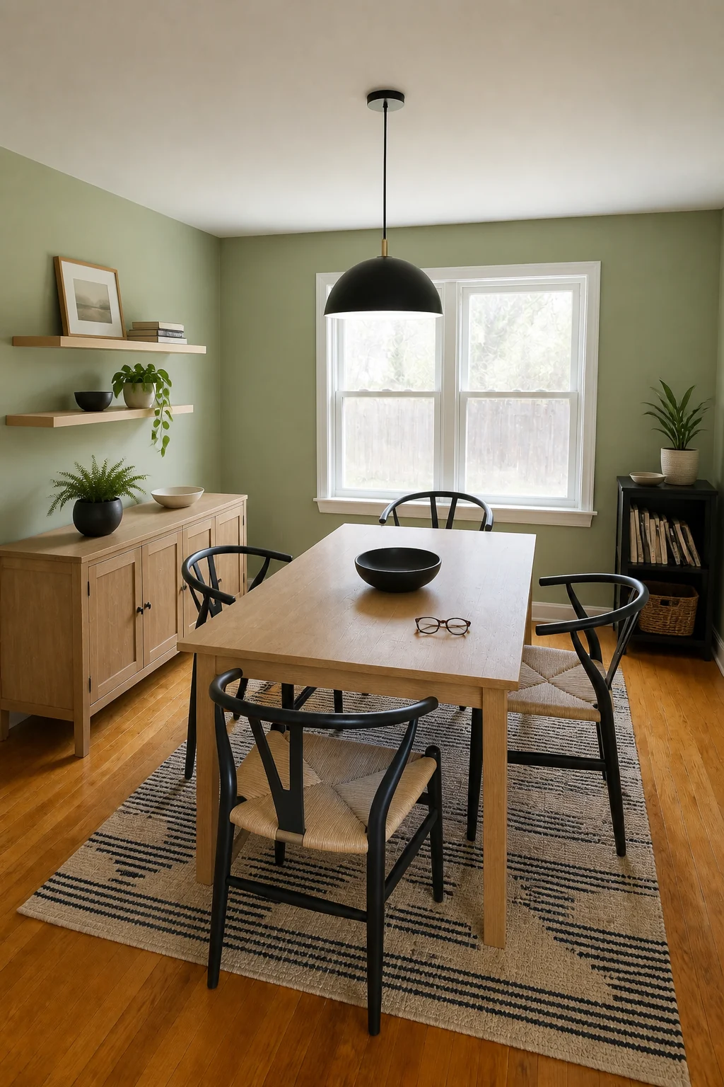 The same room styled as Flat-Pack Modern
