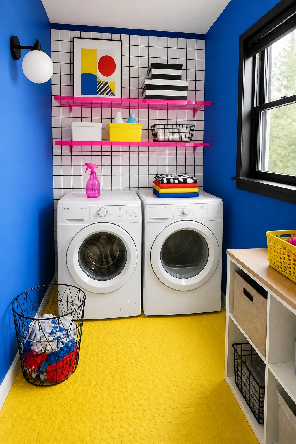 The same room styled as Memphis Brights