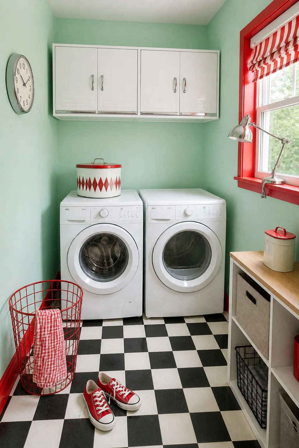 The same room styled as Retro Pop