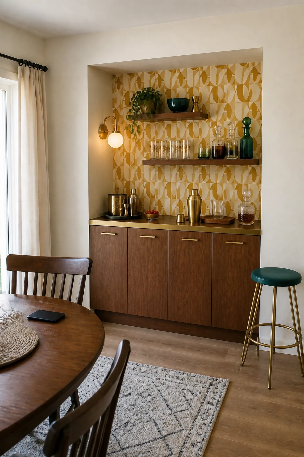 The same room styled as Midcentury Lounge