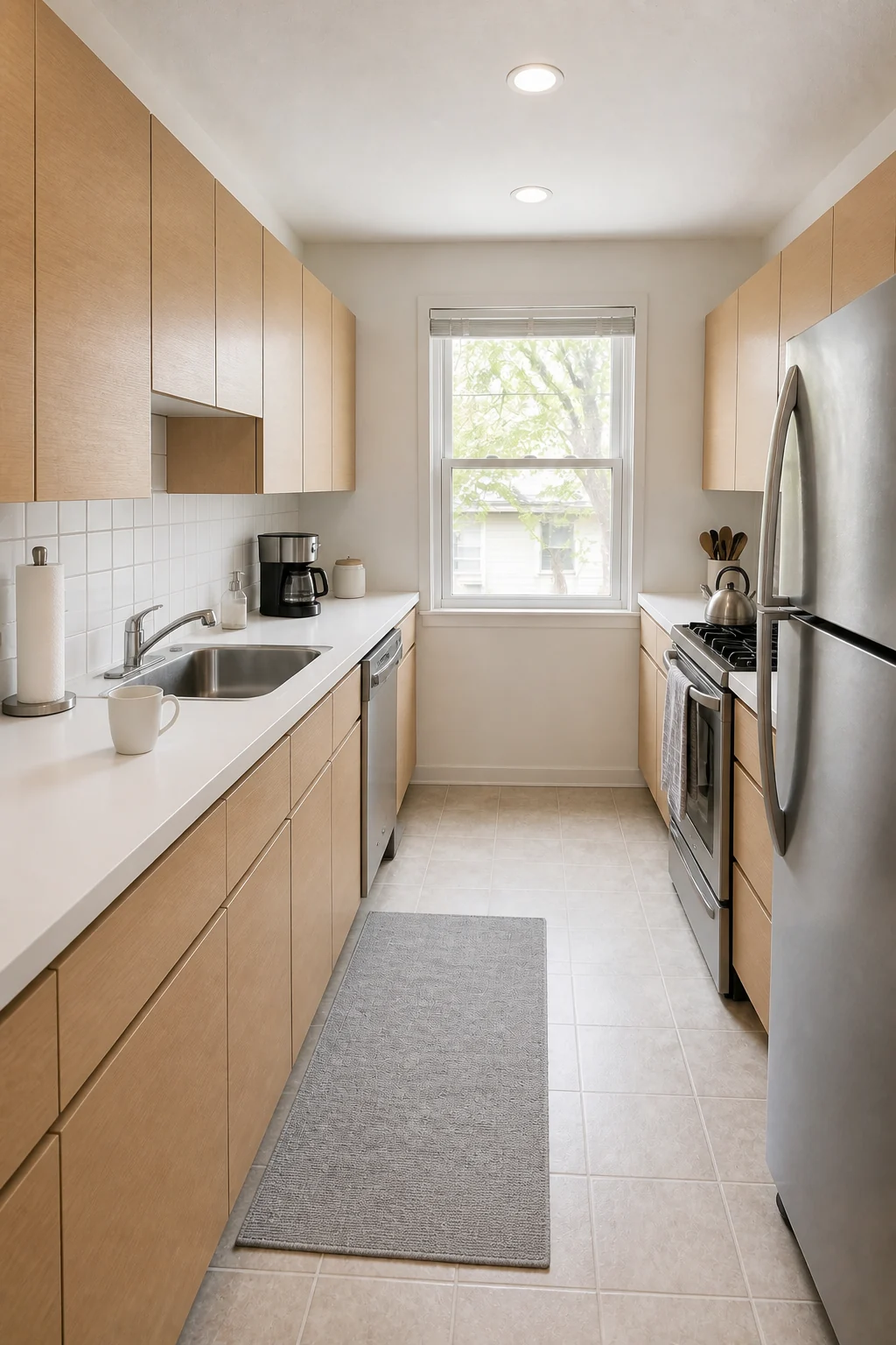 The same room styled as The $3,500 Big Box Basic