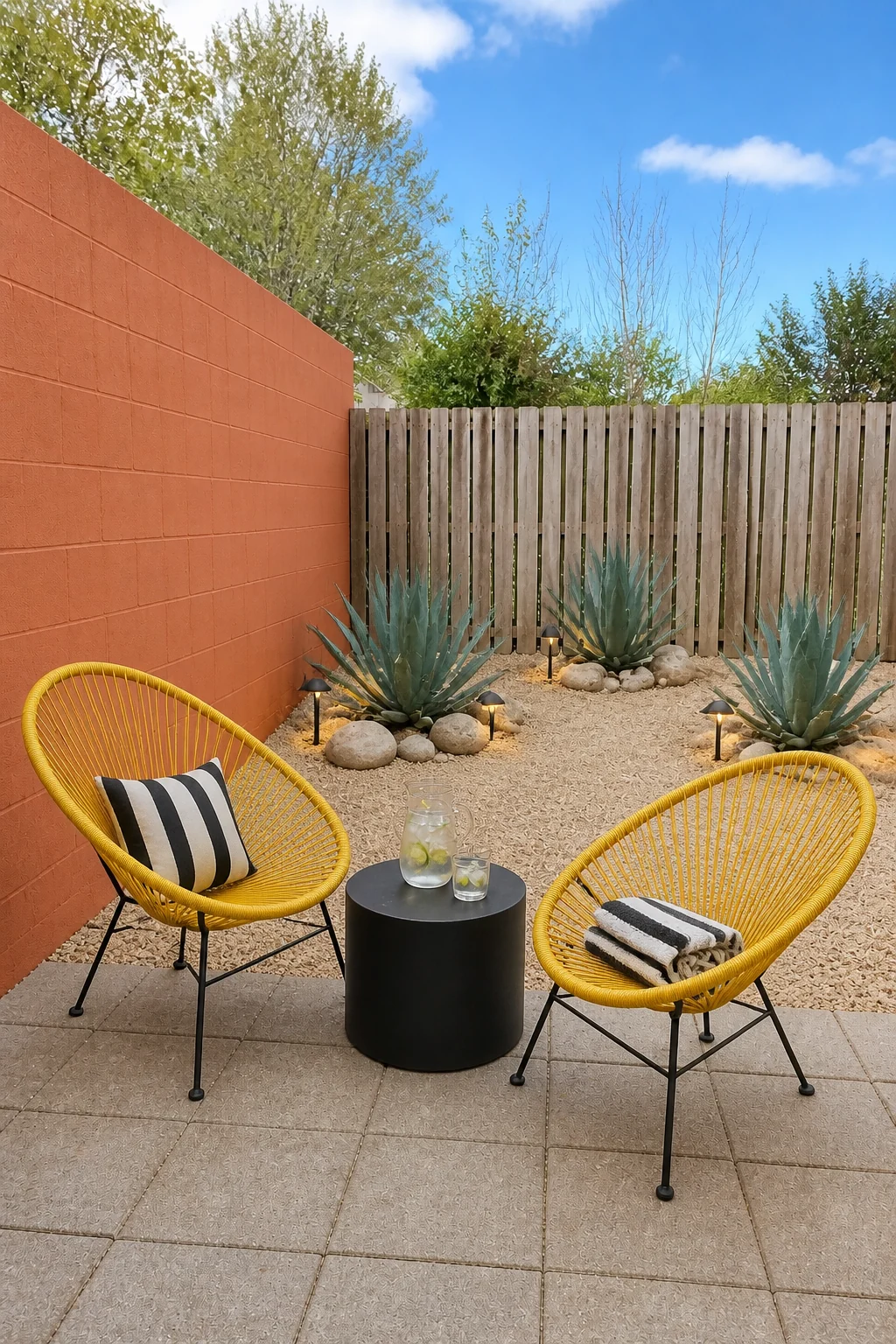 The same room styled as The $5,500 Desert Oasis